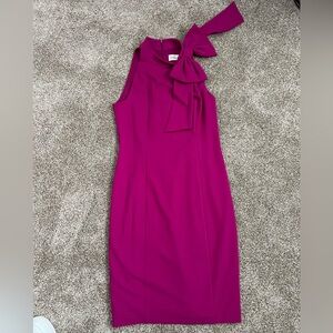 Elegant Magenta Dress with Bow Detail